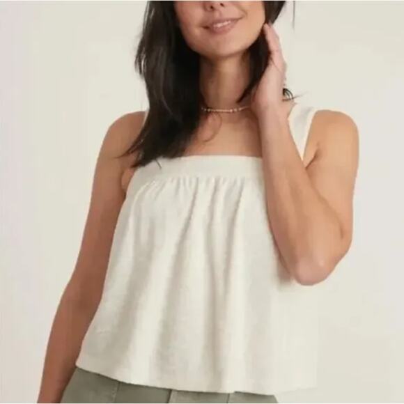 Marine Layer Terry Out Tank Cloud Dancer Women's Small Summer Beach Casual - Picture 6 of 7